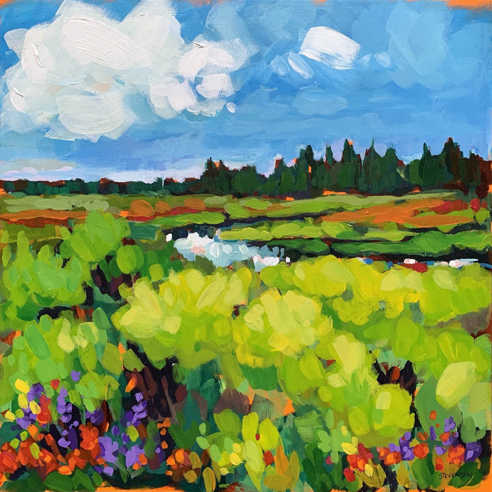 Catherine Stevenson Hockenhull Alberta Beauty Acrylic on Cradled Bir Sweet Sixteen Show